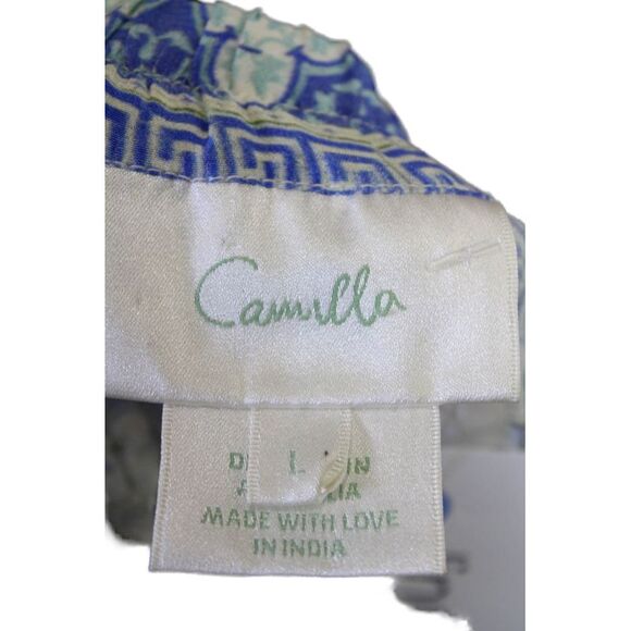 Camilla Womens Floral Pockets Hi-Low A-line Skirt Blue Multi Size Large - Picture 4 of 4